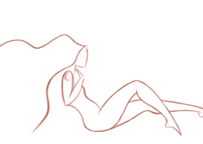 Quicksketch of a woman figure lying down